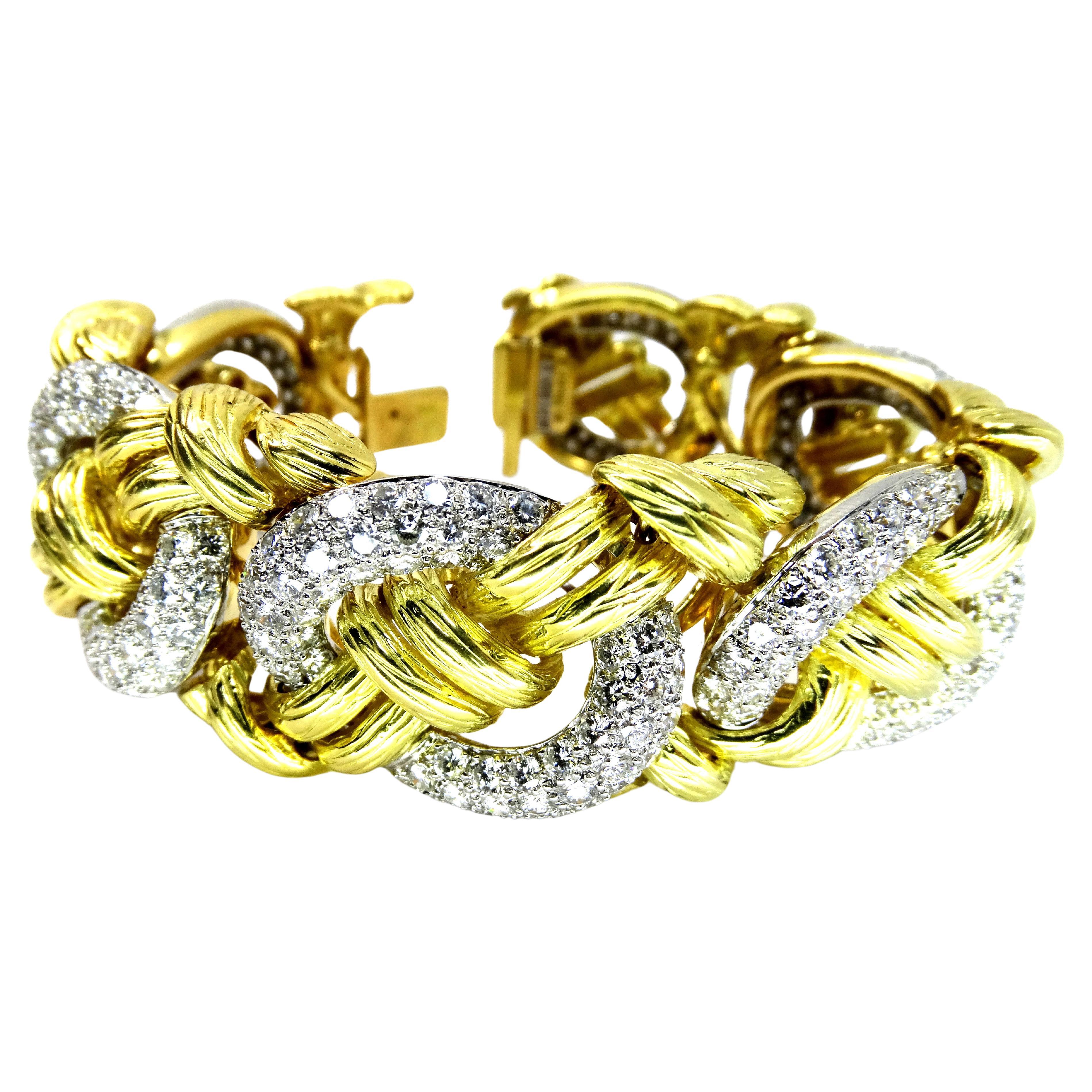 Hammerman Jewels Gold/Platinum Bracelet with Diamonds For Sale
