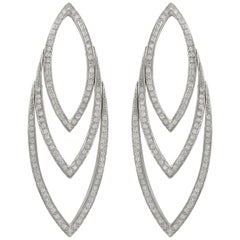Hammerman Brothers Pave Diamond Leaf Earrings