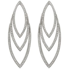 Hammerman Brothers Pave Diamond Leaf Earrings