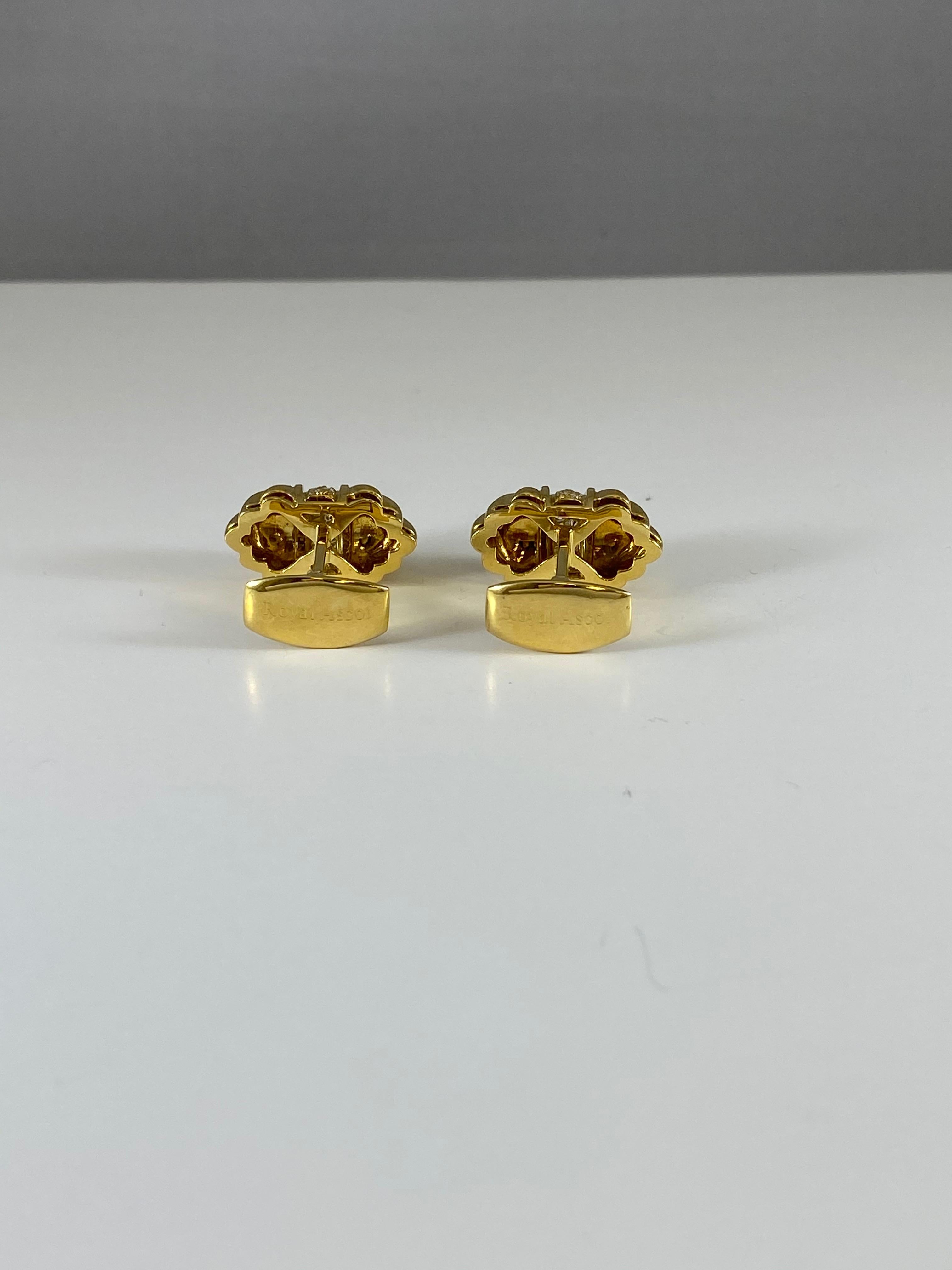 Hammerman Brothers Royal Ascot Diamond Cufflinks In New Condition For Sale In New York, NY