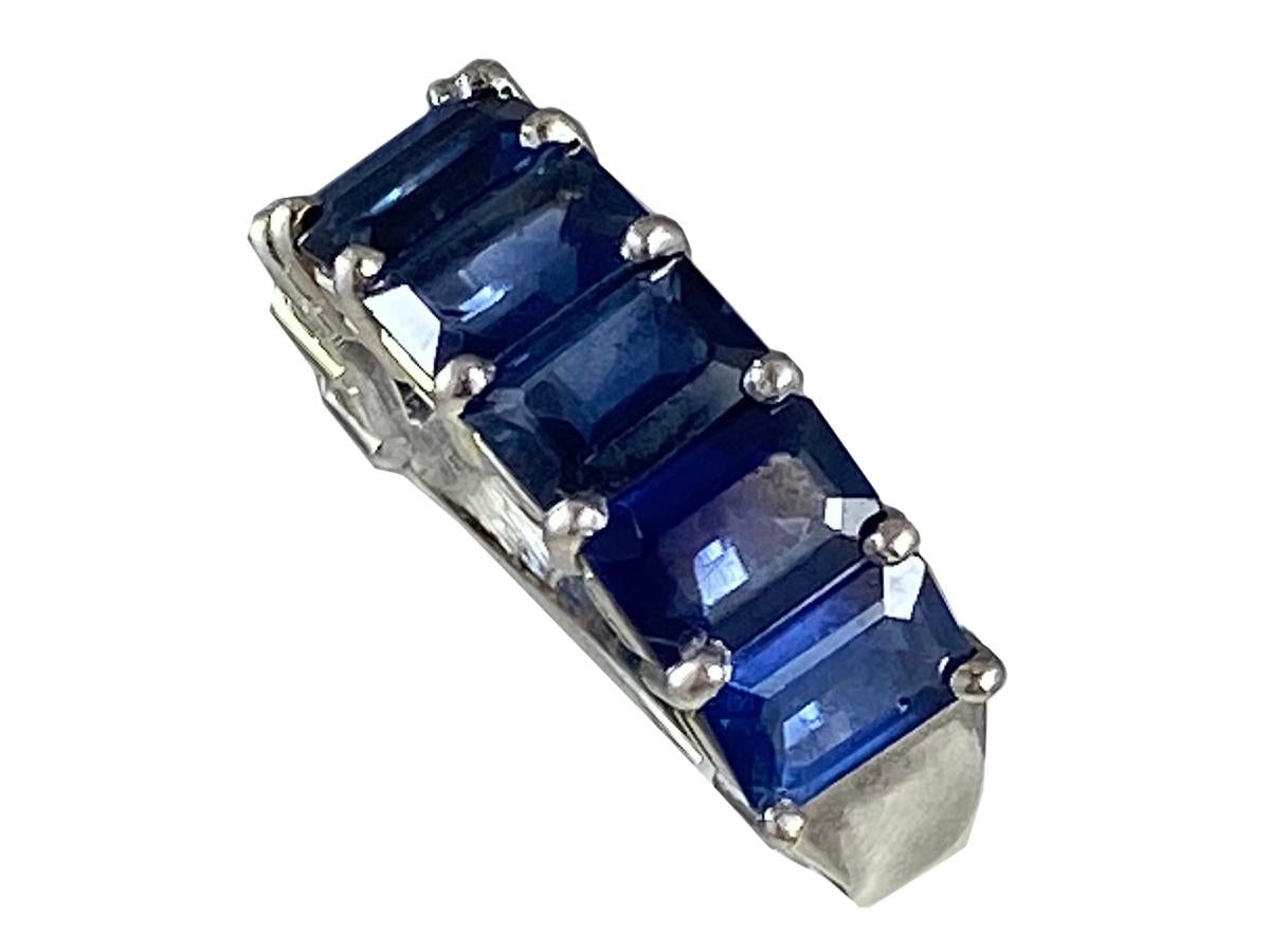 Hammerman Jewels Platinum Sapphire 1/2 Eternity Ring. 8 Sapphires for 5.43 carats. Size 5 3/4.