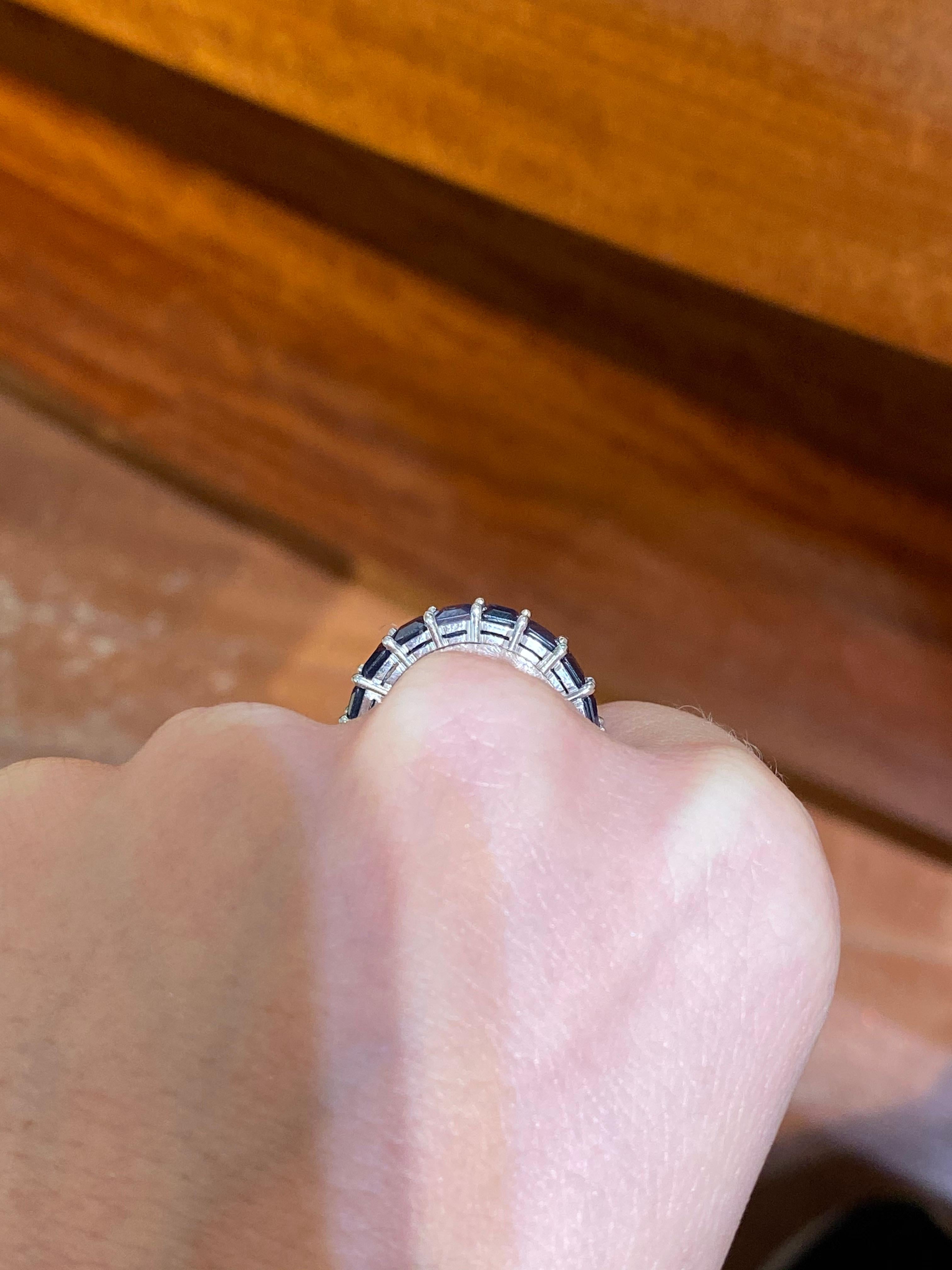 Women's or Men's Hammerman Sapphire Half  Eternity Ring For Sale