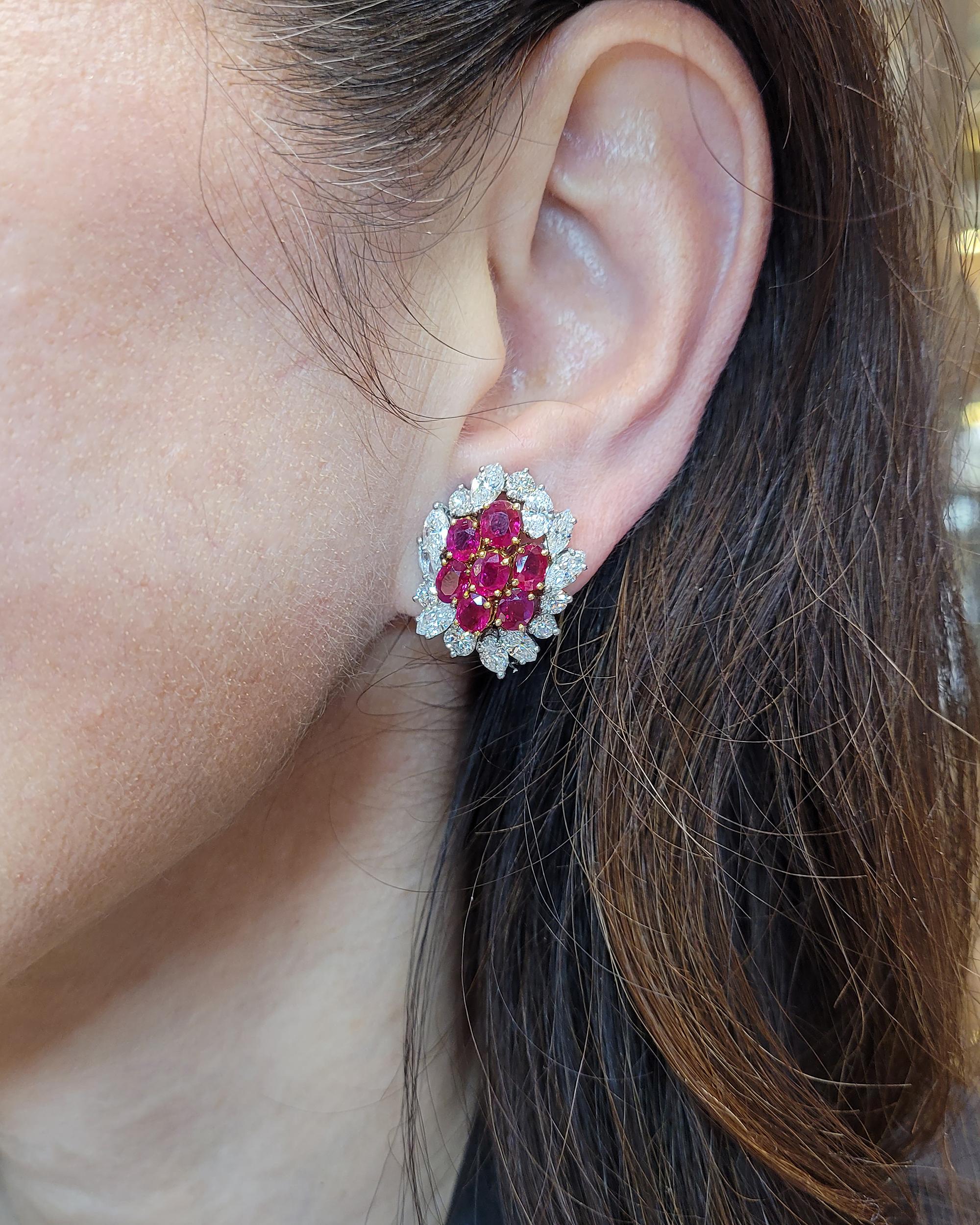 Orecchini a goccia convertibili con diamante e rubino di Hammerman In condizioni ottime in vendita a New York, NY