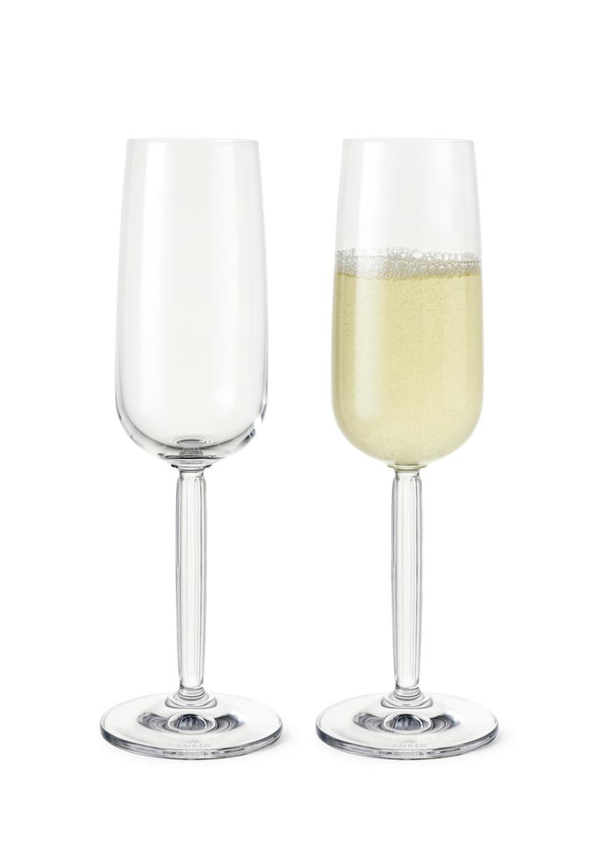Slovak Hammershøi Champagne Glass Clear 2 Pcs, 8.1 Oz For Sale