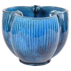 Hammershøi for Kähler HAK Art Nouveau Planter or Bowl Turquoise, Denmark 1930s