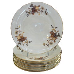 HAMMERSLEY & CO. - Nueve Platos de Postre Vintage de China de Hueso - Reino Unido - Circa 1950's