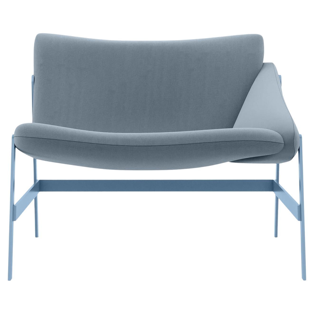 Hammock Light blue Chair With Armrest By Debonademeo Studio