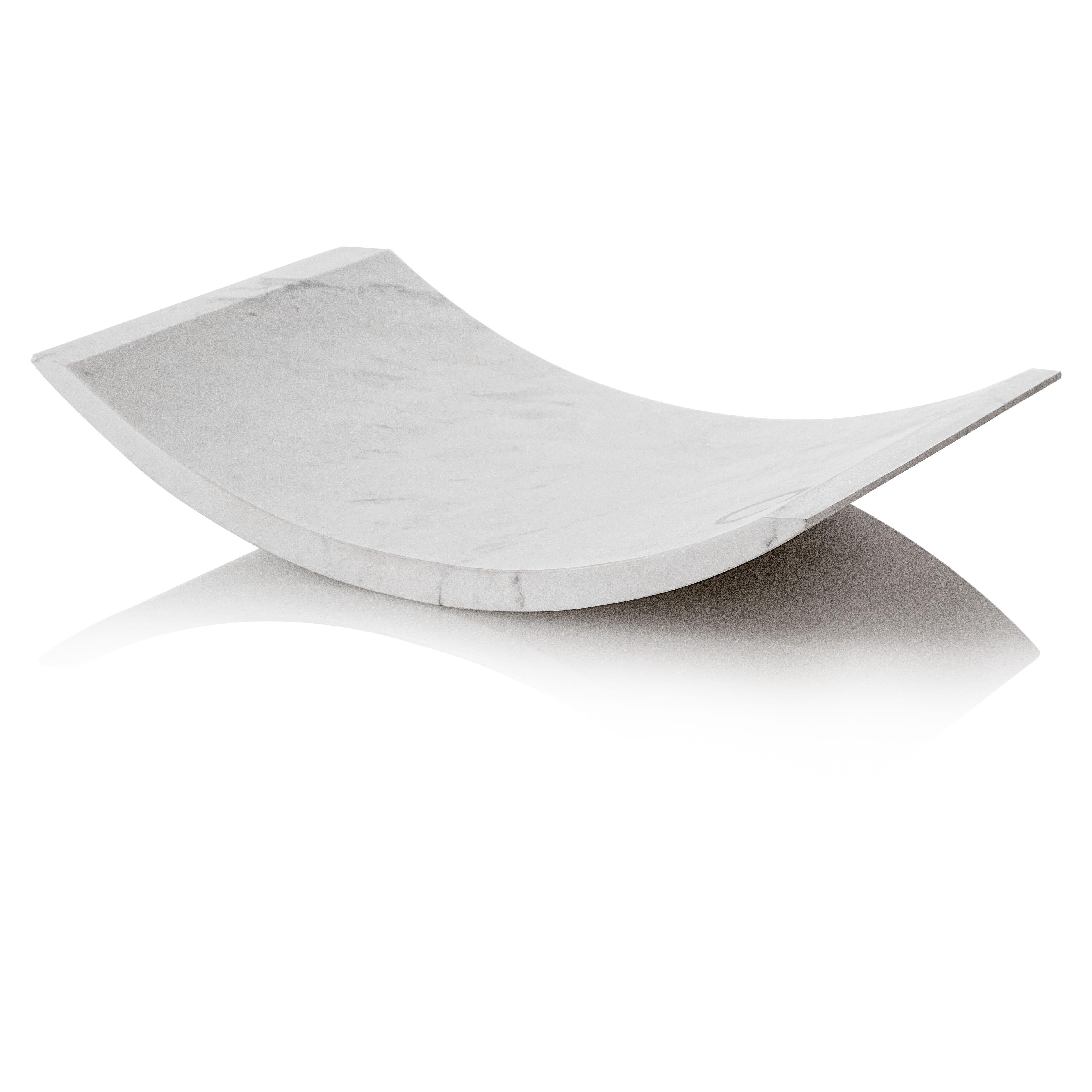 Plato de Mármol Hamaca by On.Entropy en Blanco, Accesorio de Escritorio de Plato Moderno en venta