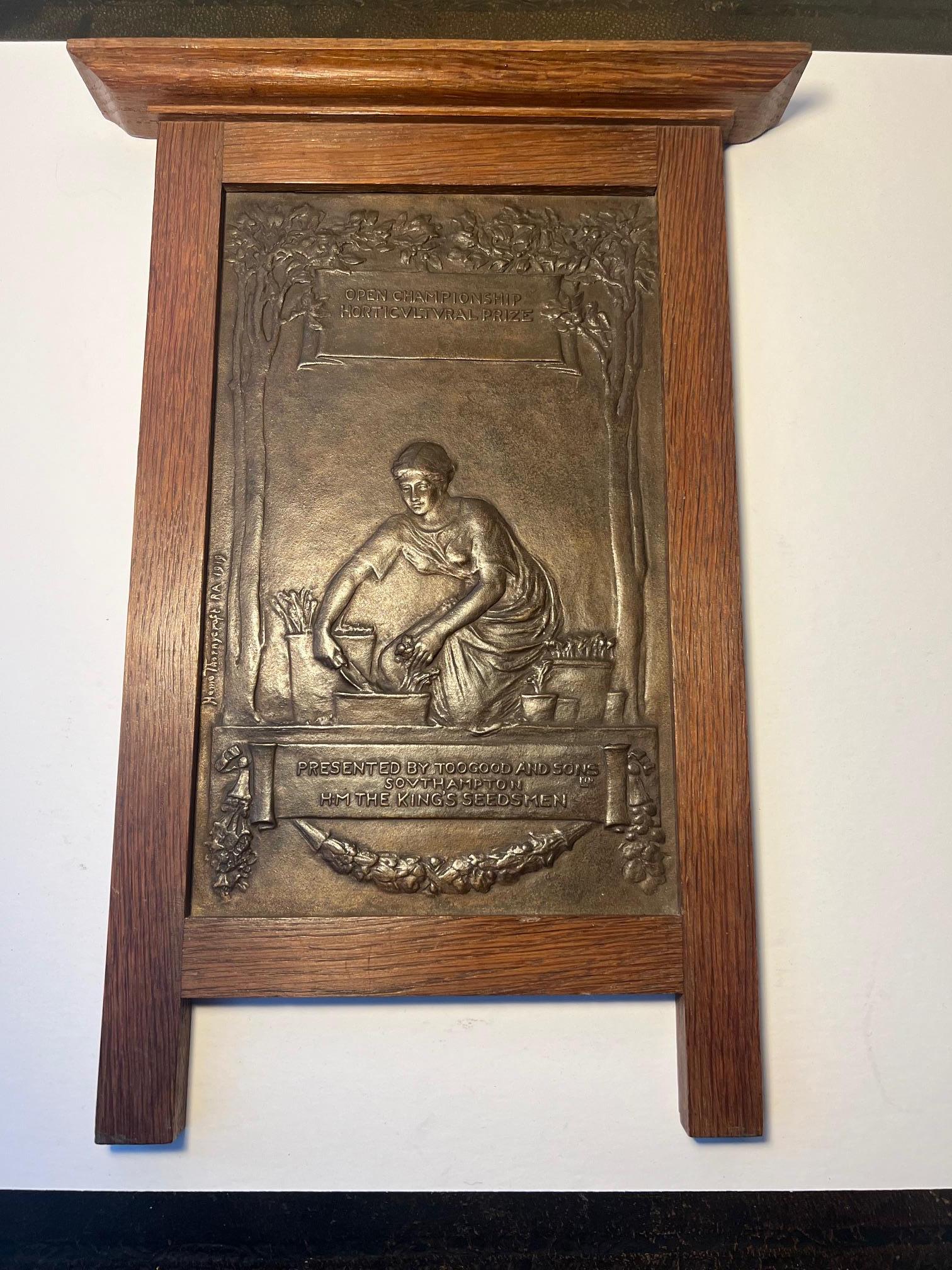 Cast Hamo Thonycroft R.A. Arts & Craft Style Bronze Wall Plaque For Sale