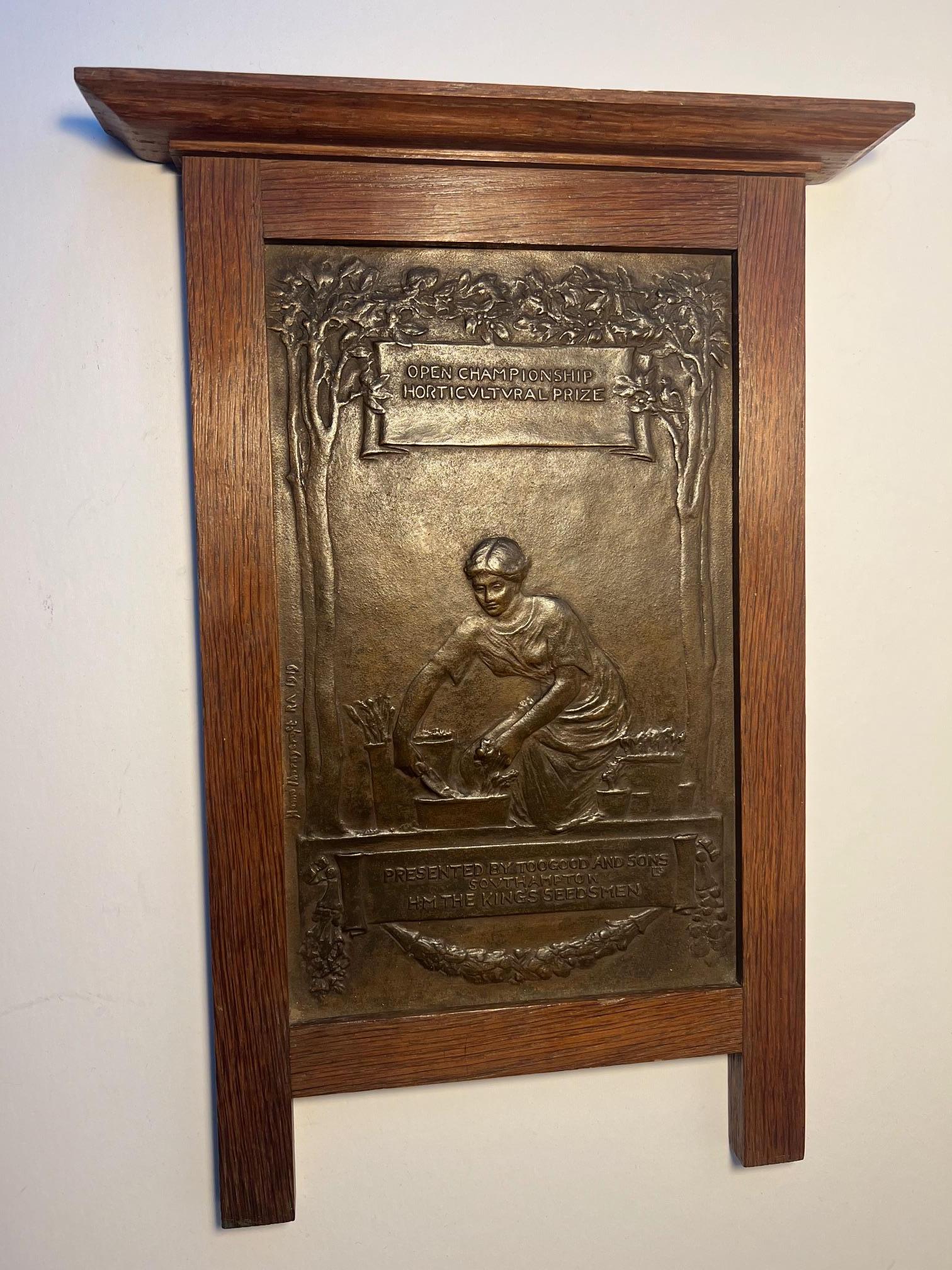 Hamo Thonycroft R.A. Arts & Craft Style Bronze Wall Plaque In Excellent Condition For Sale In London, GB