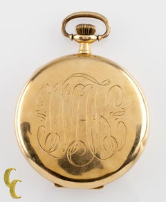 Hampden Open Face 14 Karat Gold Antique Pocket Watch Grade 314 12S 21-Jewel