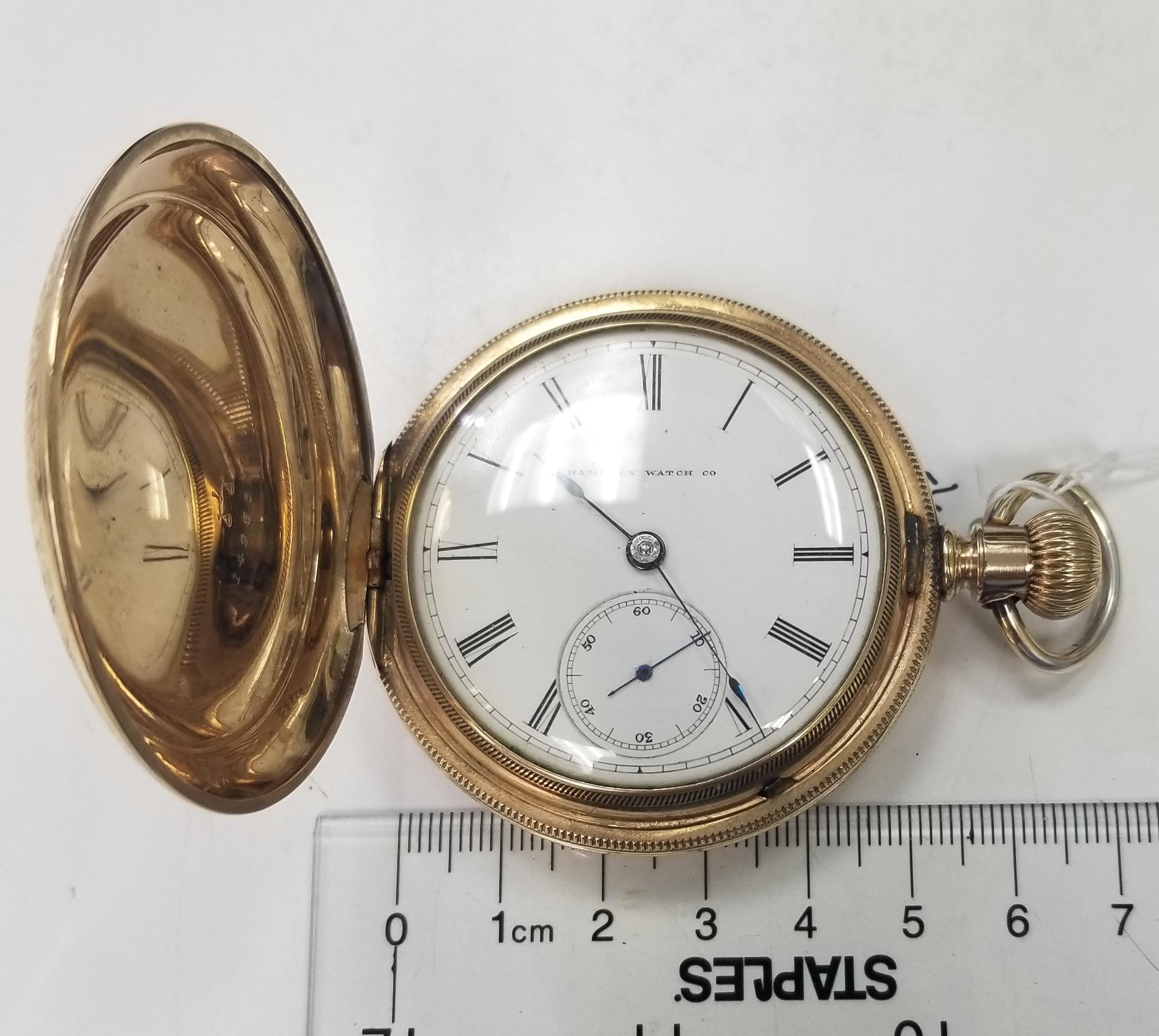 Hampden Watch Co. Gold Plated White Dial 1900-1909 For Sale 2