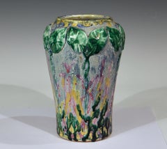 Hampshire Pottery Arts & Crafts Antique Old Vase Extraordinary Test Glaze Lilies