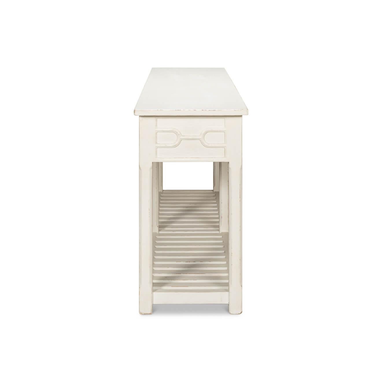 Contemporary Hampton Beach White Painted Console Table For Sale