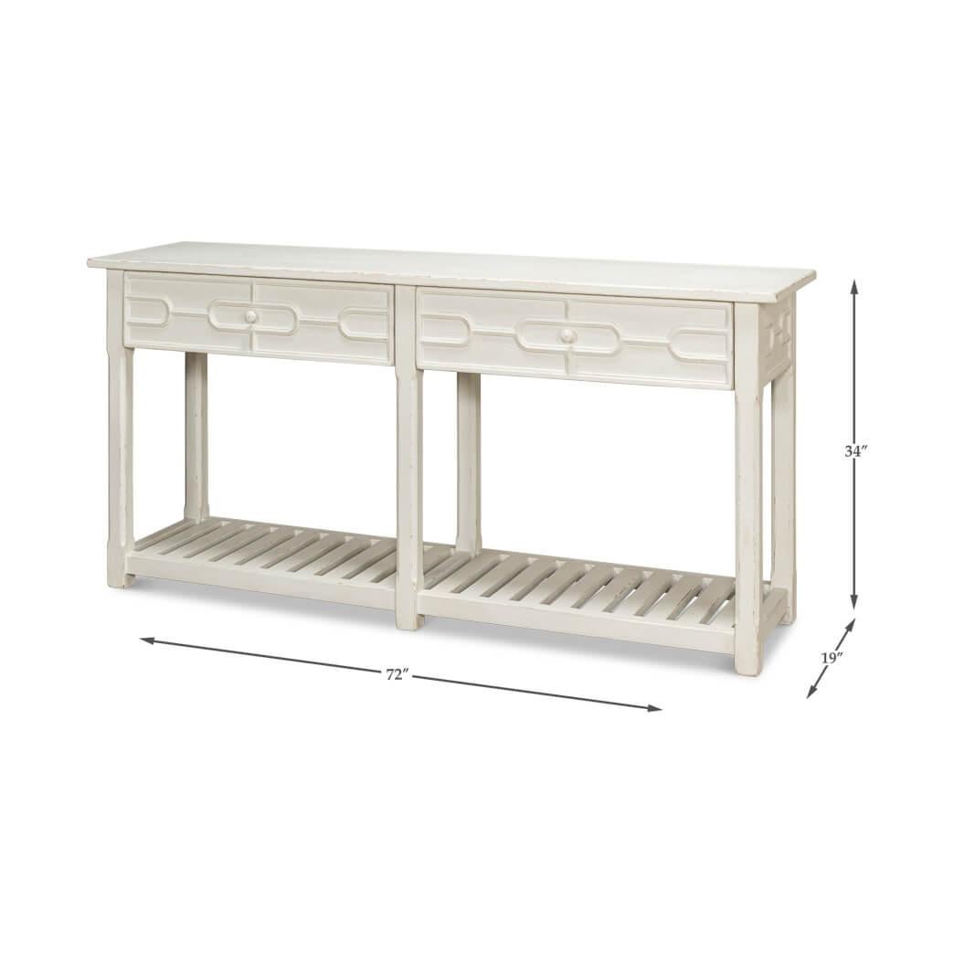 Hampton Beach White Painted Console Table For Sale 1