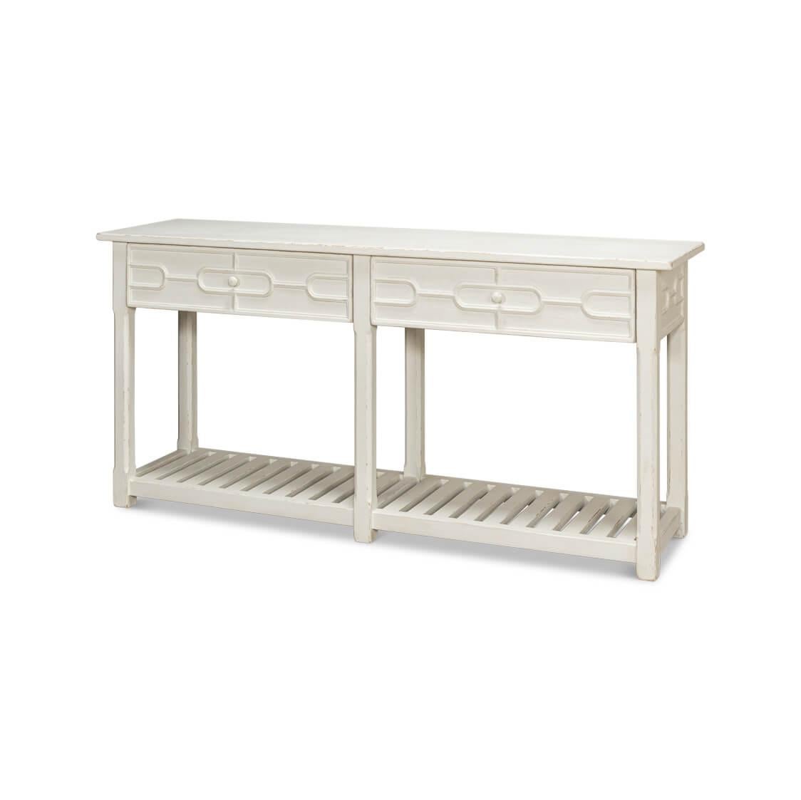 Hampton Beach White Painted Console Table For Sale