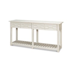 Table console peinte en blanc Hampton Beach