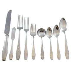 Hampton by Alvin Sterling Silver Flatware Set for 12 Service Dinner 116 Pieces