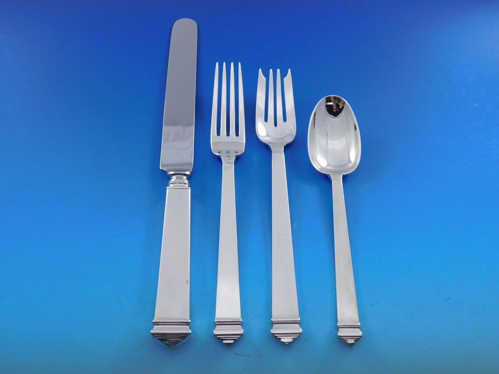 Ensemble de couverts en argent sterling pour 12 personnes 138 pièces du dîner Hampton par Tiffany Excellent état - En vente à Big Bend, WI