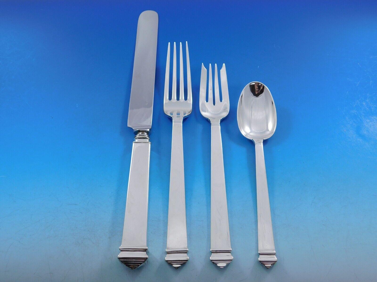 Hampton by Tiffany Sterling Silver Flatware Set for 12 Service 63 pieces Dinner en vente 3
