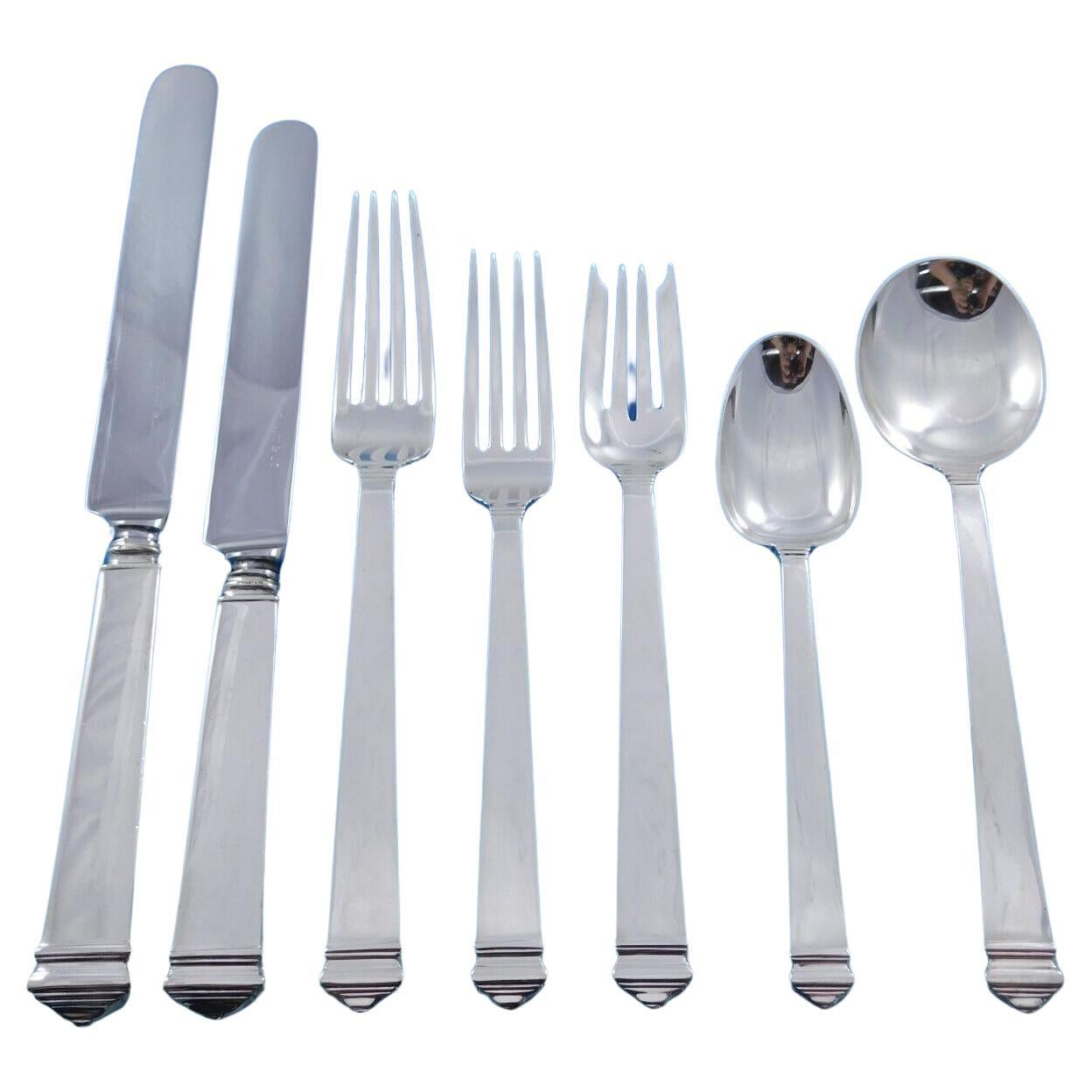Hampton by Tiffany Sterling Silver Flatware Set for 12 Service 90 pcs Dinner