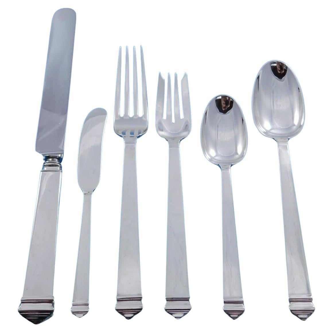 Hampton by Tiffany Sterling Silver Flatware Set for 8 Service 48 pcs Dinner