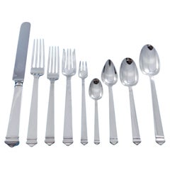 Hampton by Tiffany Sterling Silver Flatware Set for 8 Service 74 pcs Dinner