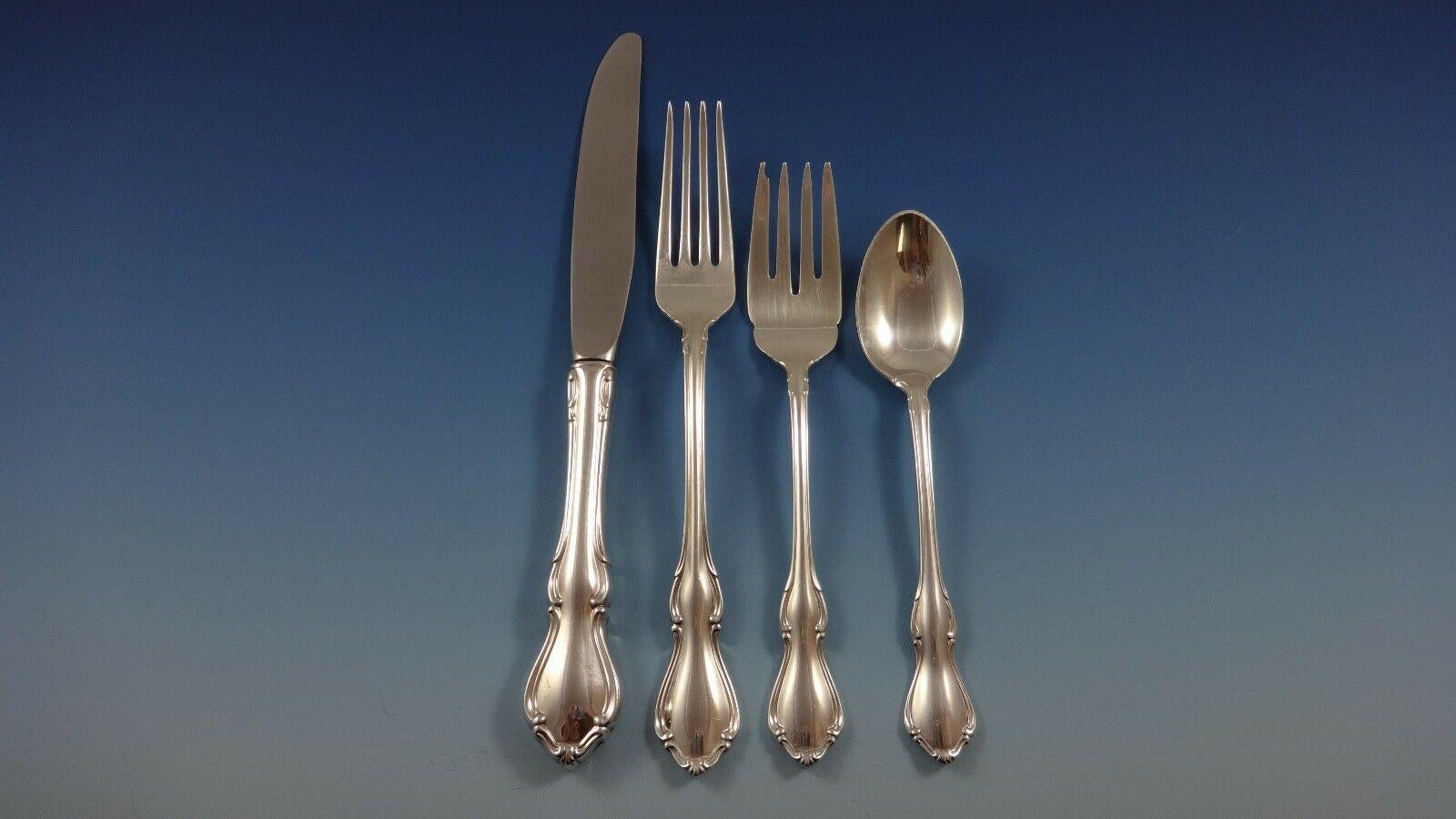 Ensemble de couverts en argent sterling 12 services 60 pièces Hampton Court par Reed &amp; Barton Excellent état - En vente à Big Bend, WI