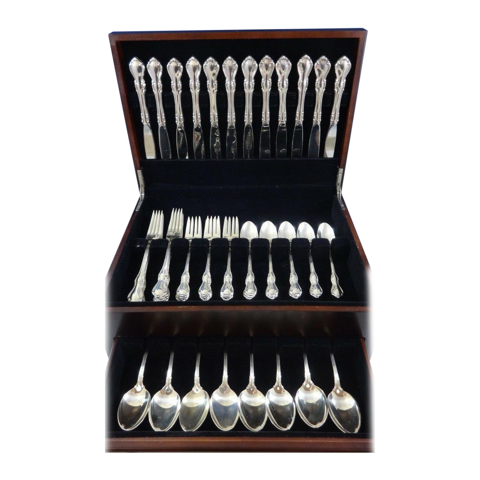 Hampton Court by Reed & Barton Sterling Silver Flatware Set 12 Service 60 Pieces For Sale