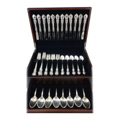 Juego de Cubiertos de Plata de Ley Hampton Court by Reed & Barton 12 Servicio 60 Piezas