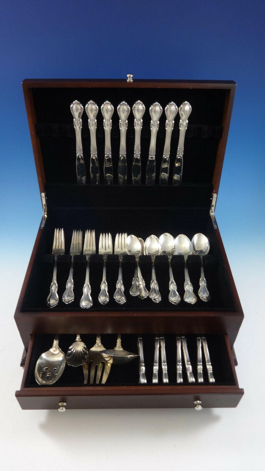 Beautiful Hampton Court by Reed & Barton sterling silver Flatware set - 54 pieces. This set includes:

8 knives, 9 1/8