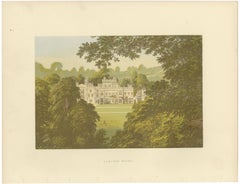 Hampton Court, Herefordshire, Antique Morris Woodblock Print, circa 1870