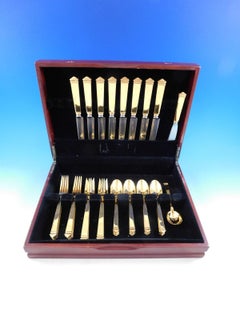 Hampton Vermeil by Tiffany Sterling Silver Flatware Set for 8 Service 42 pcs