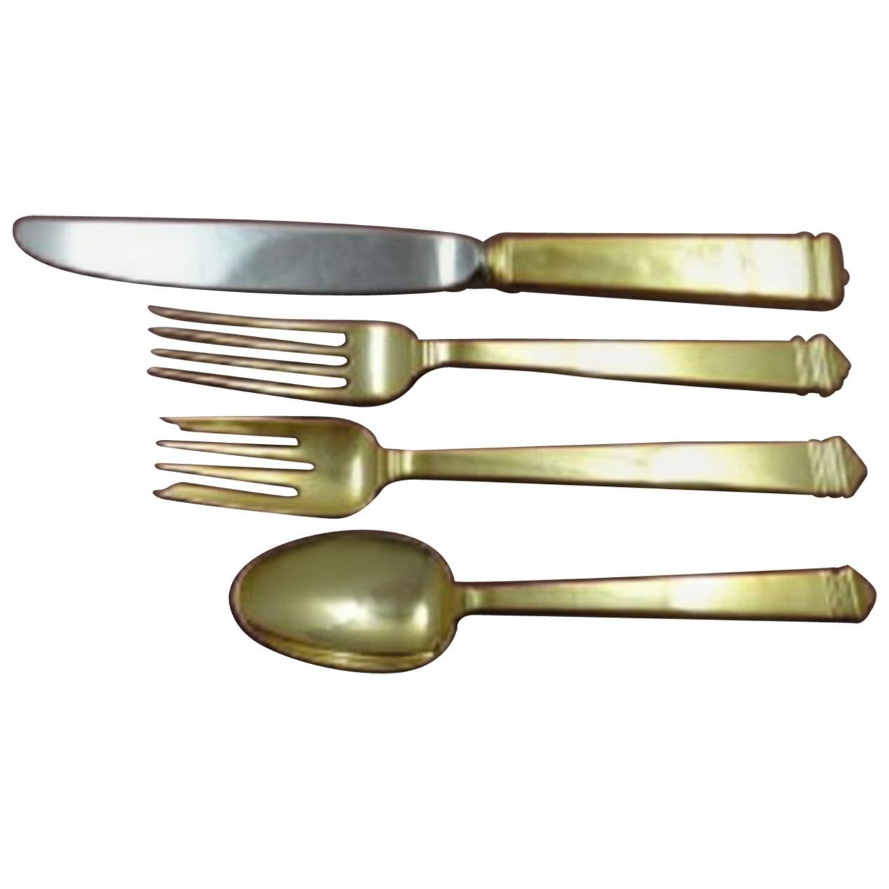 Hampton Vermeil by Tiffany Sterling Silver Regular Size Place Setting's' 4-Piece
