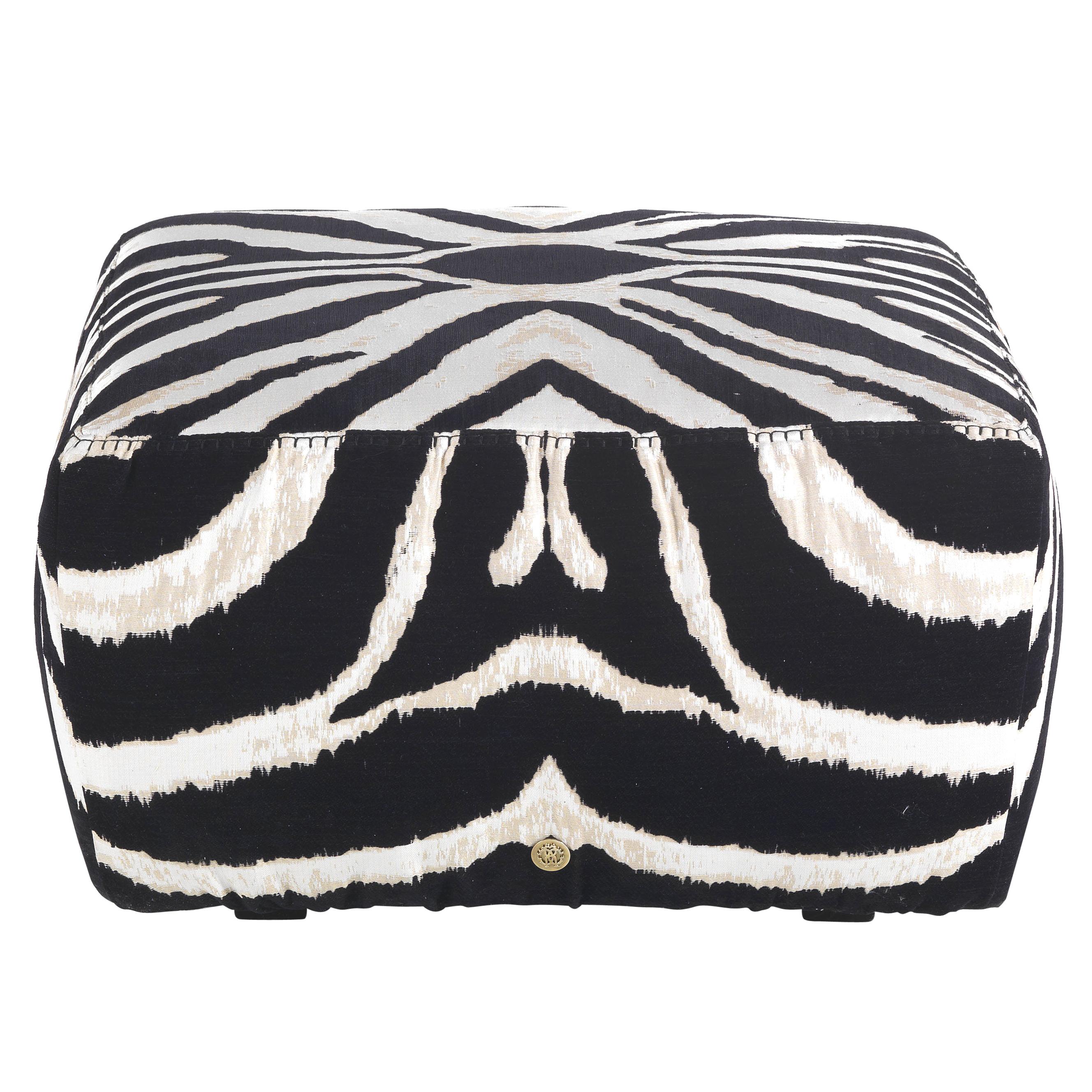 21st Century Hamptons.2 Pouf in Fabric by Roberto Cavalli Home Interiors  For Sale