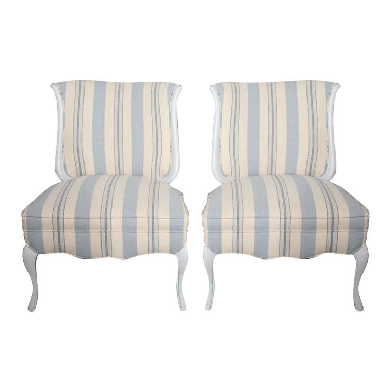 Hamptons Decorators Side Chairs For Sale