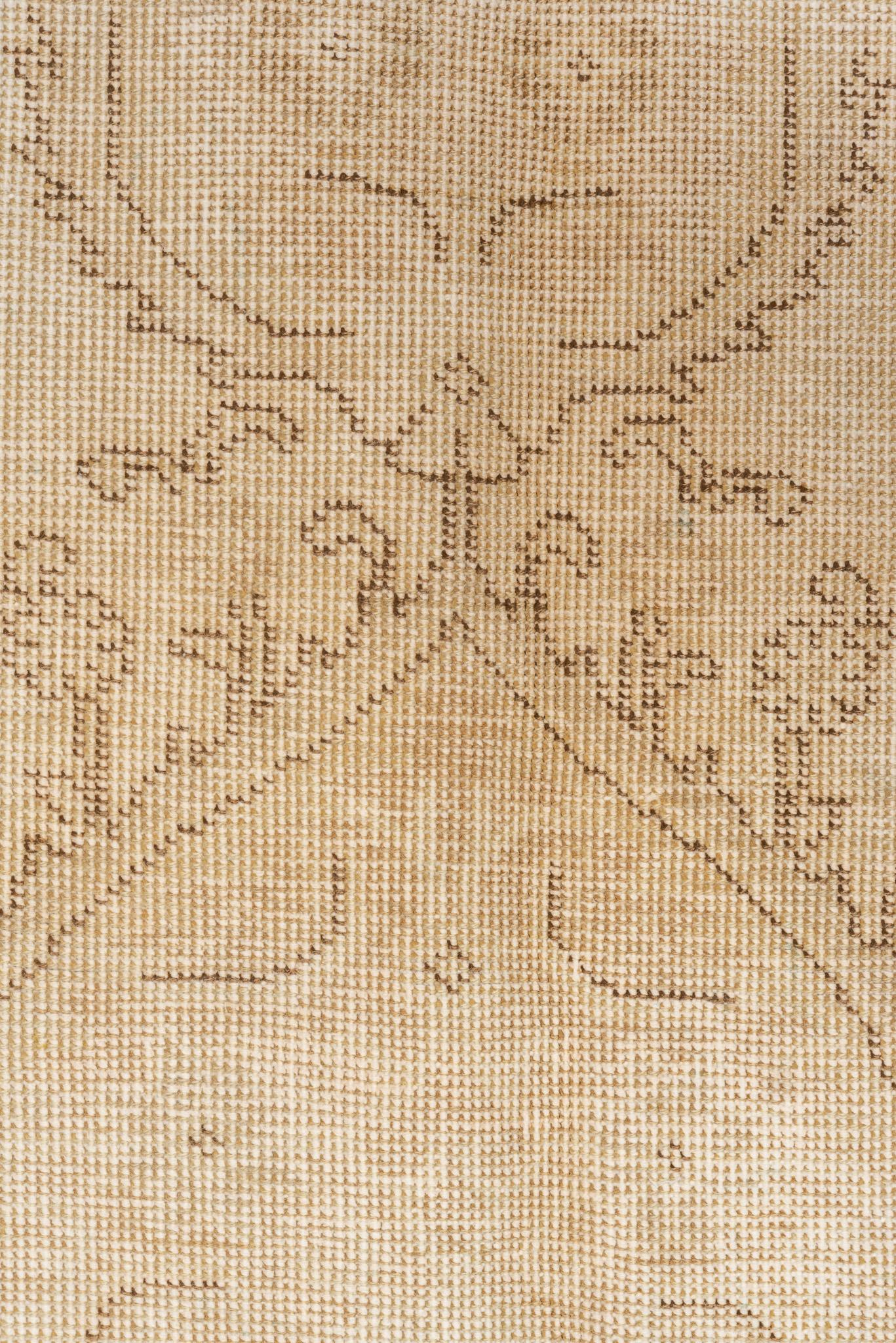 Mid-20th Century Golden Sand Tabriz in a Vintage Wash For Sale