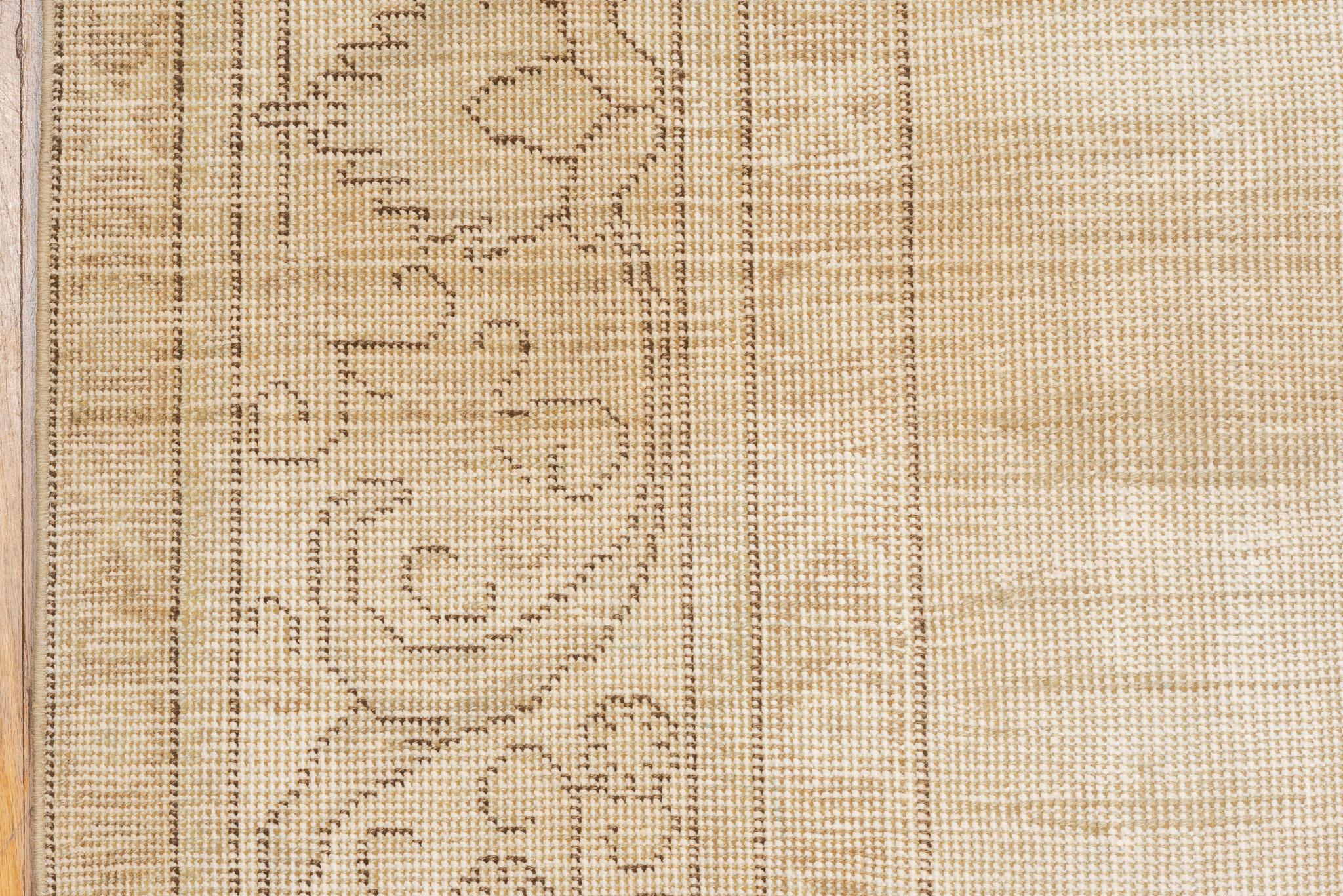 Wool Golden Sand Tabriz in a Vintage Wash For Sale