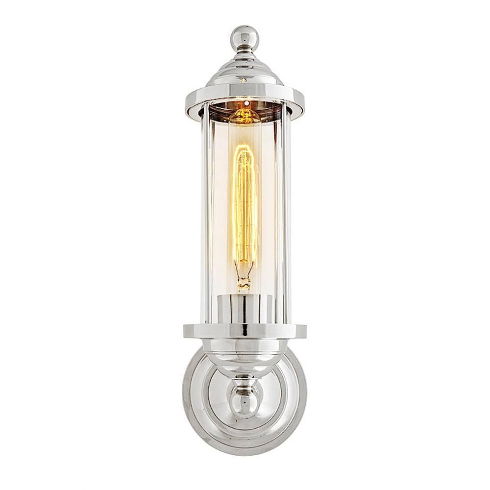 Hamptons-Wandleuchte in Vintage-Messing oder Nickel-Finish 1