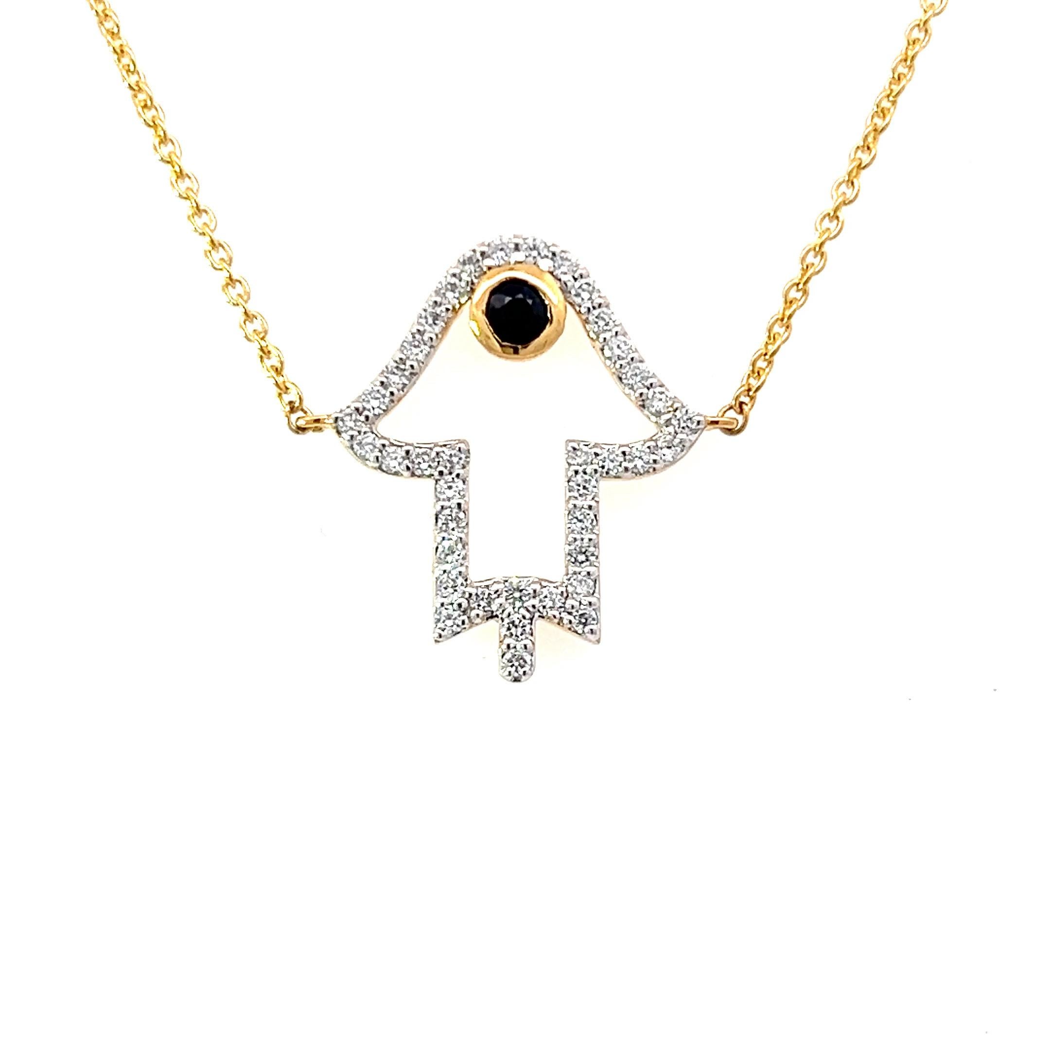 Hamsa Bracelet Khamsa en or 18 carats avec diamants ronds brillants de 0,25 carat en vente 2