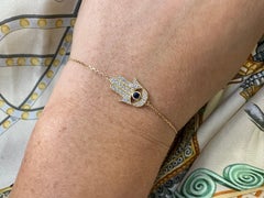 Hamsa diamond bracelet 14KT gold
