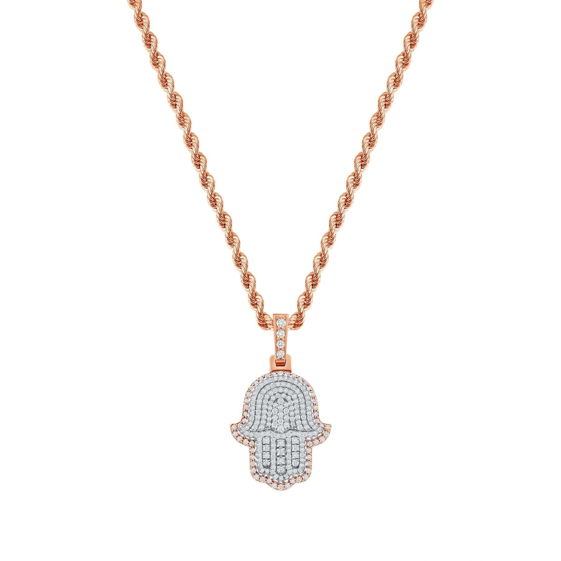 Modern Zara's Diamond Hamsa Necklace For Sale