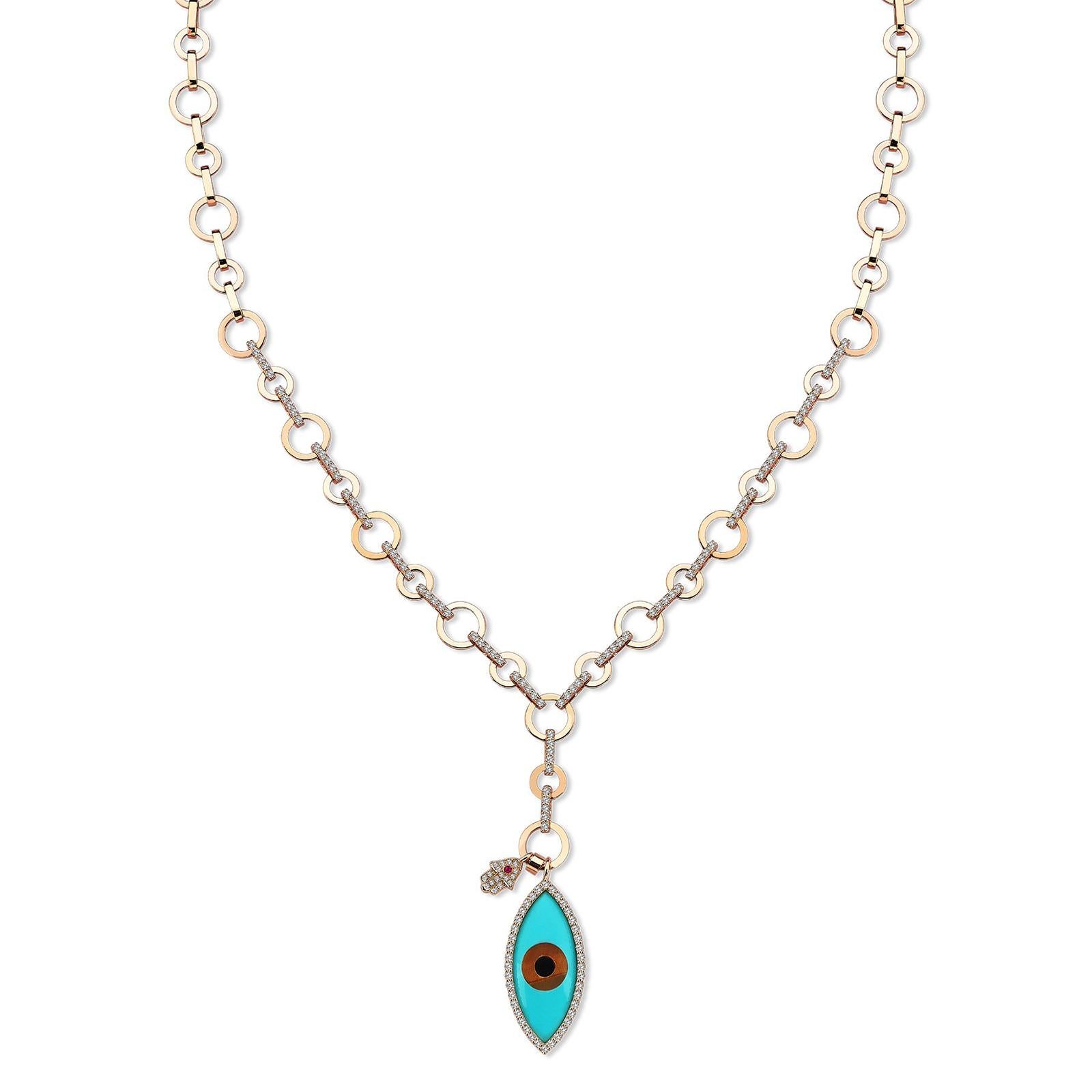 turquoise hamsa necklace