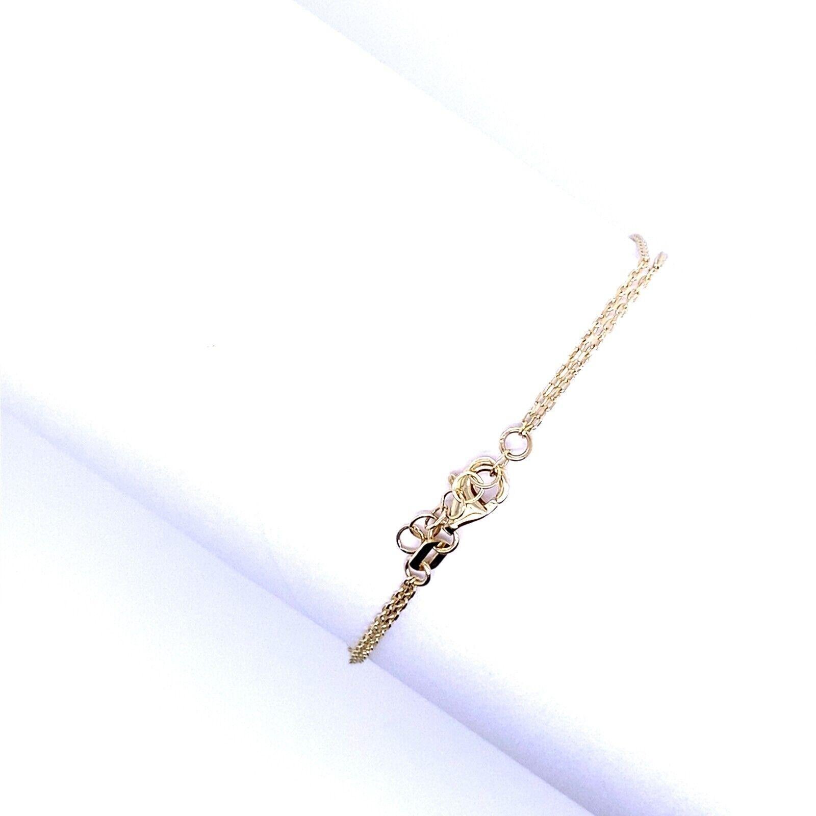 Hamza Diamantarmband aus 14 Karat Gelbgold auf verstellbarer Länge (Rundschliff) im Angebot