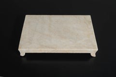 Han Bai Yu Stone Elevated Tray by Robert Kuo, Hand Carved, Limited Edition