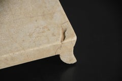 Han Bai Yu Stone Elevated Tray by Robert Kuo, Hand Carved, Limited Edition