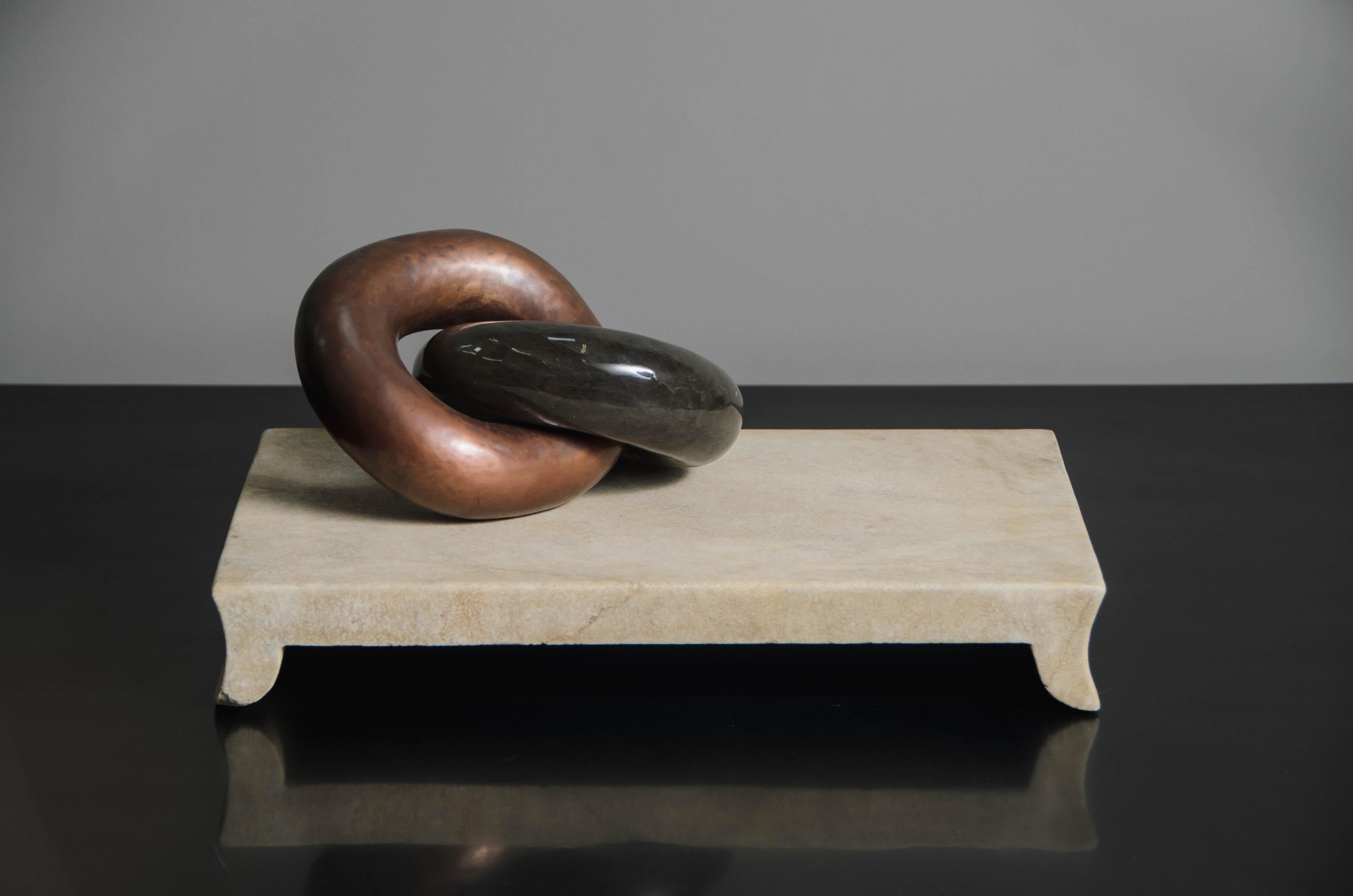 Contemporary Han Bai Yu Stone Elevated Tray by Robert Kuo, Hand Carved, Limited Edition For Sale