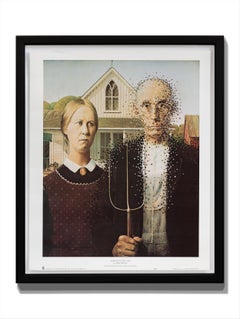 "American" Hand Crafted Französisch Knoten Stickerei auf American Gothic Poster