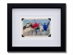 "Red, White and Blew (2025)" French Knot and Hand Embroidery on Vintage Postcard