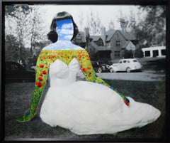 "Sweetheart" Figurative, Portrait, Embroidery on Inkjet Print